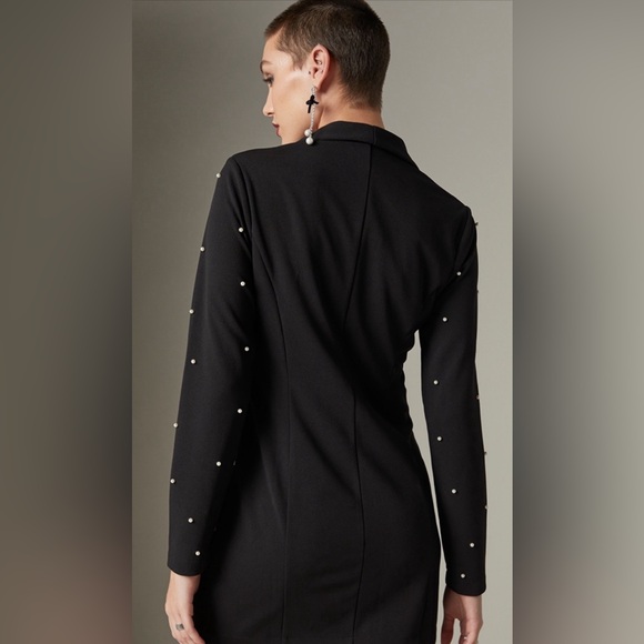 New Francesca’s Lucile Pearl Embellished Blazer Mini Dress, Holiday Dress - Picture 5 of 6